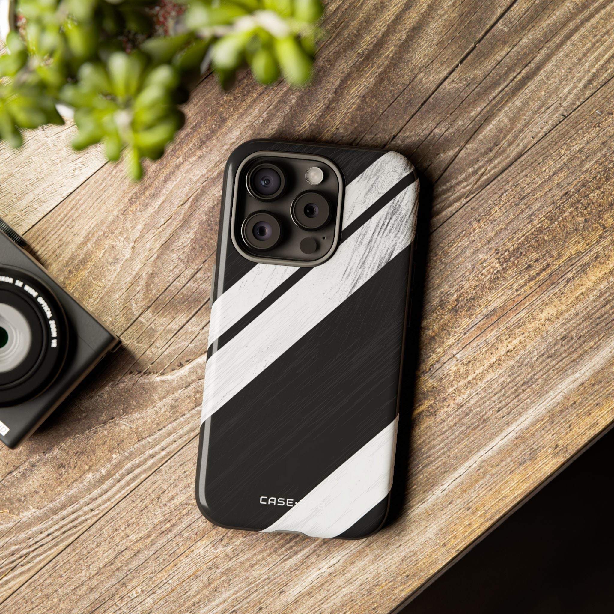 Distressed Stripe Motion iPhone 15 Pro Case - Tough