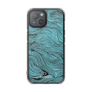 Wavy Serenity - Phone Case for iPhone (Clear Impact - Magnetic)