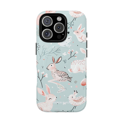 Whimsical Bunny Blossom - Tough + MagSafe® iPhone 16 Phone Case