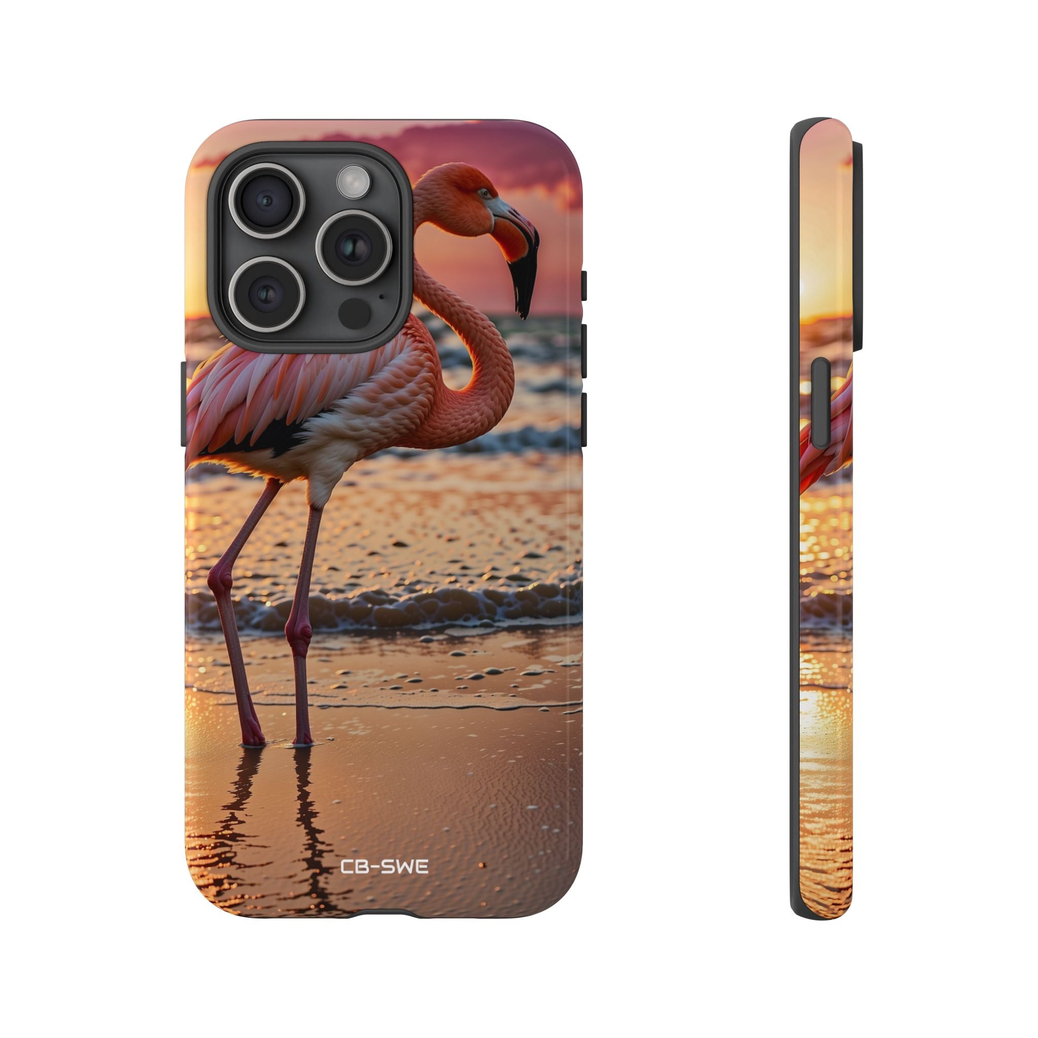 Sunset Flamingo Stand - iPhone Case