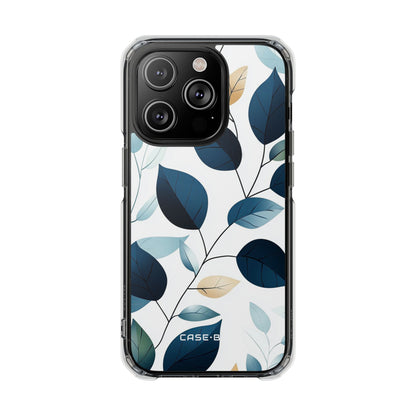 Navy Leaf Veins iPhone 14 Pro Case - Impact