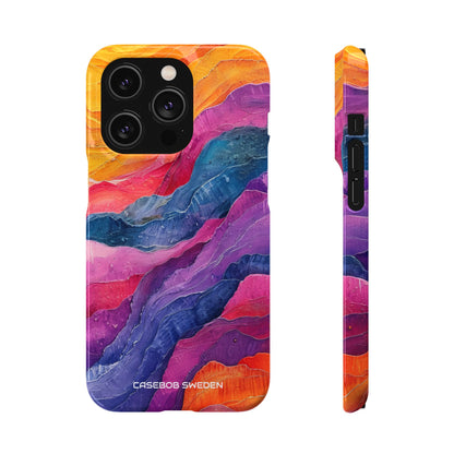 Vibrant Abstract Waves - Slim iPhone 14 Phone Case