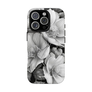 Elegant Monochrome Floral Art - for iPhone 16