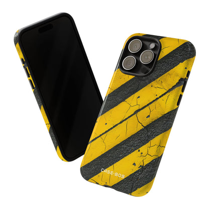 Yellow Stripe Distress iPhone 15 Pro Max Case - Tough