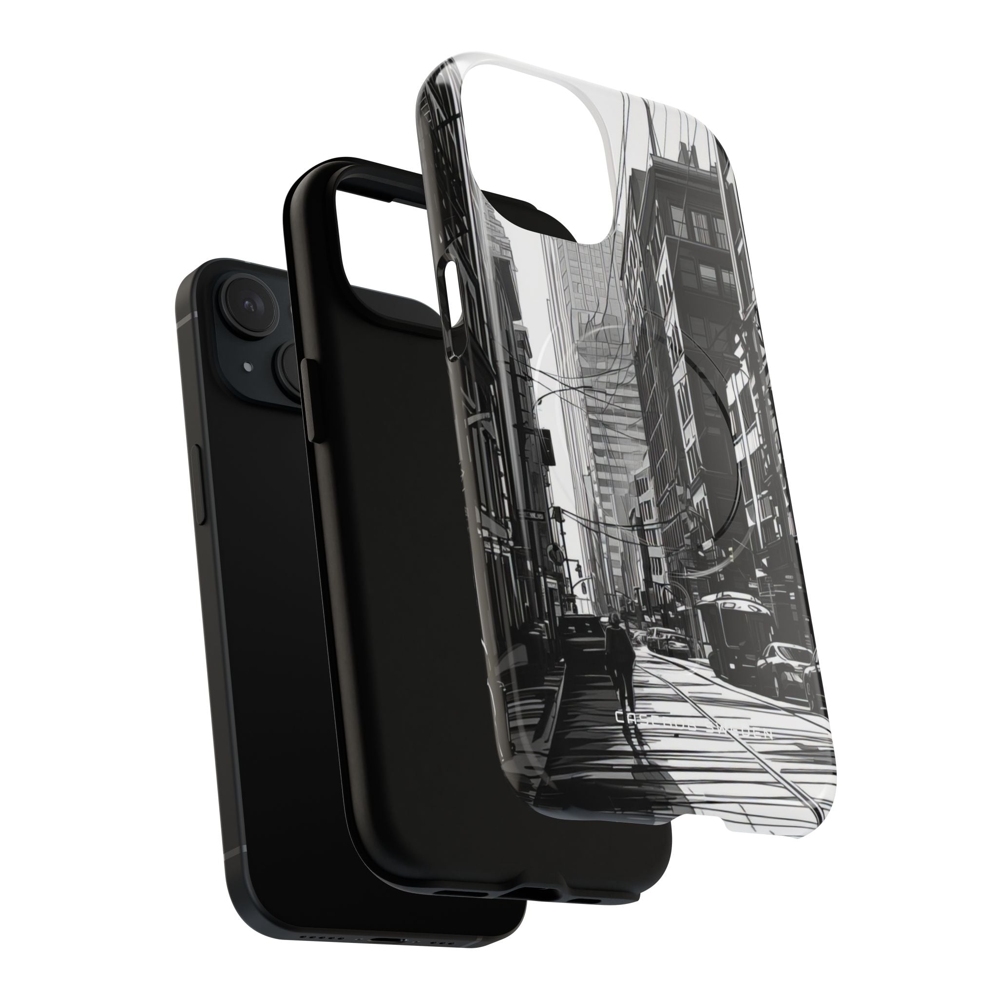 Urban Cityscape Line Perspective iPhone 15 | Tough+ Phone Case