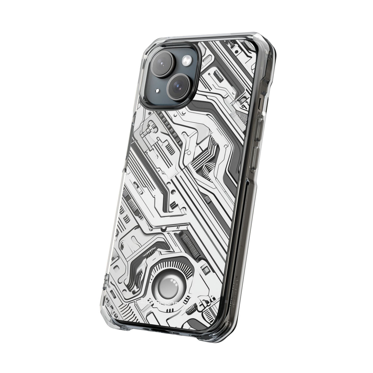 Techno Circuitry - Phone Case for iPhone (Clear Impact - Magnetic)