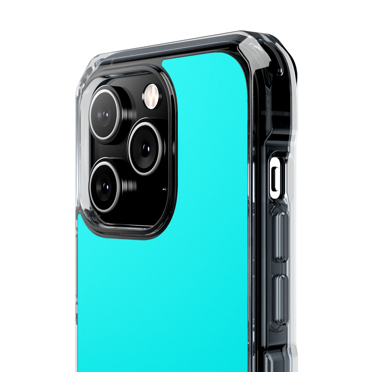 Cyan-Blau | Handyhülle für iPhone (Clear Impact Case – magnetisch) 