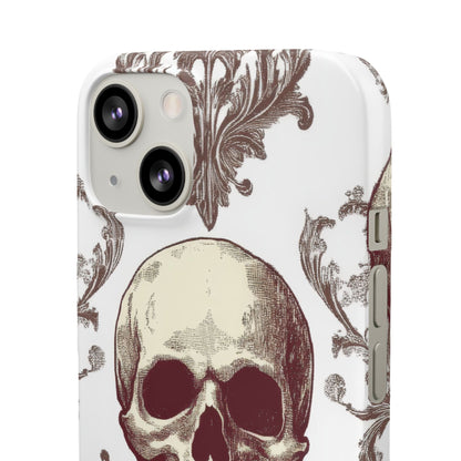 Gothic Skulls and Ornate Foliage iPhone 13 - Slim Phone Case