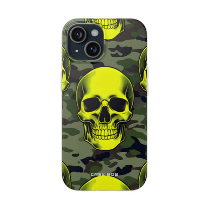 Neon Skull Camo iPhone 15 Case - Soft