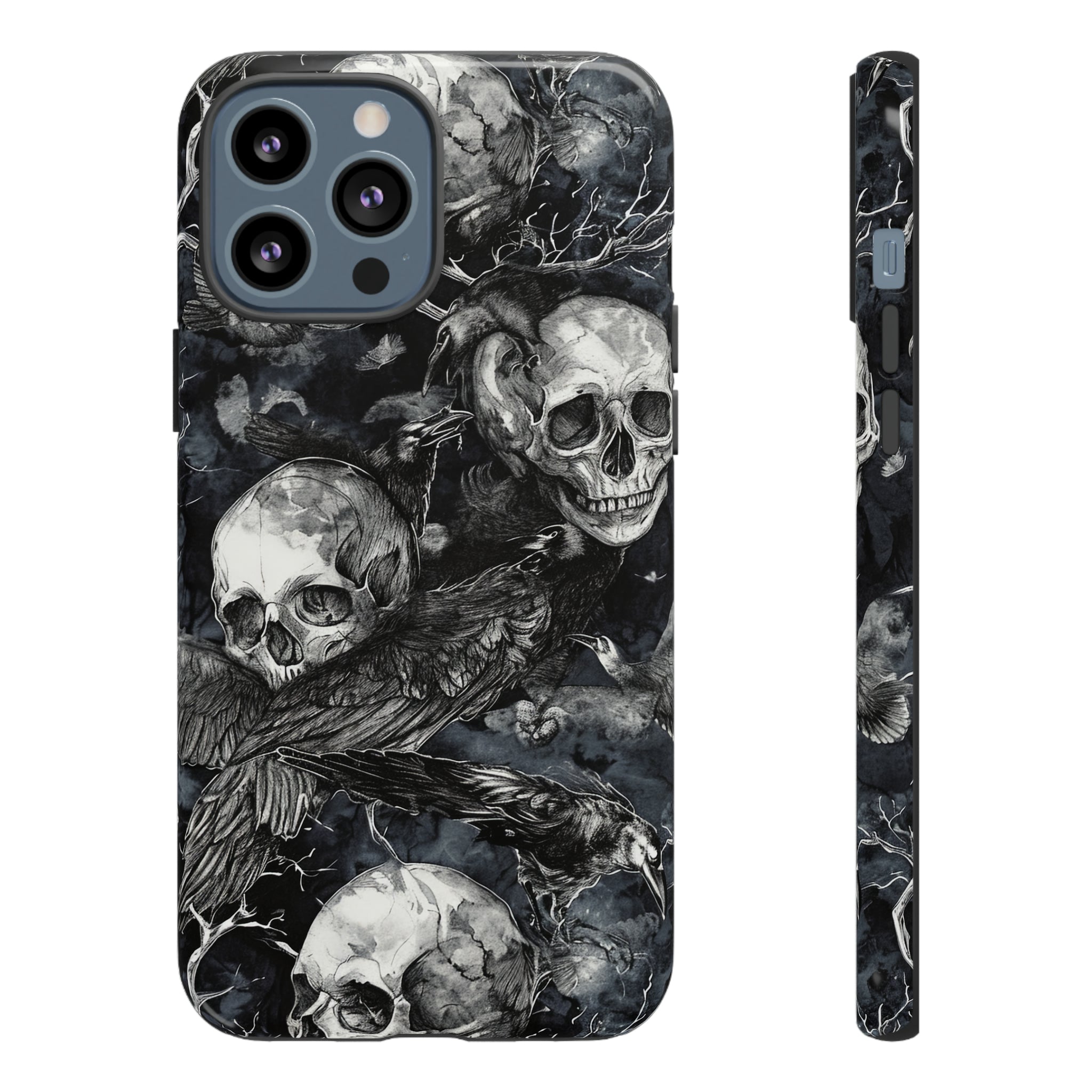 Skulls and Ravens Gothic - Protective Phone Case