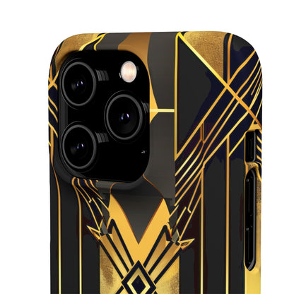 Golden Geometric Elegance iPhone 14 - Slim Phone Case