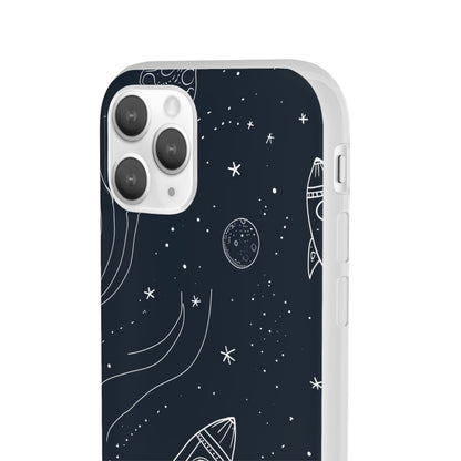 Cosmic Doodle Adventure | Flexible Phone Case for iPhone