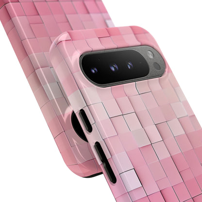 Pink Gradient Squares Google Pixel 9 - Tough Phone Case