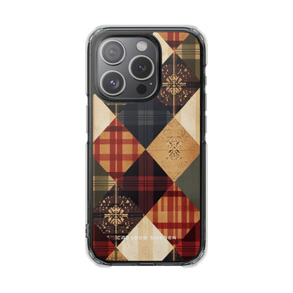 Rustic Geometric Patchwork Harmony iPhone 15 - Clear Impact Phone Case