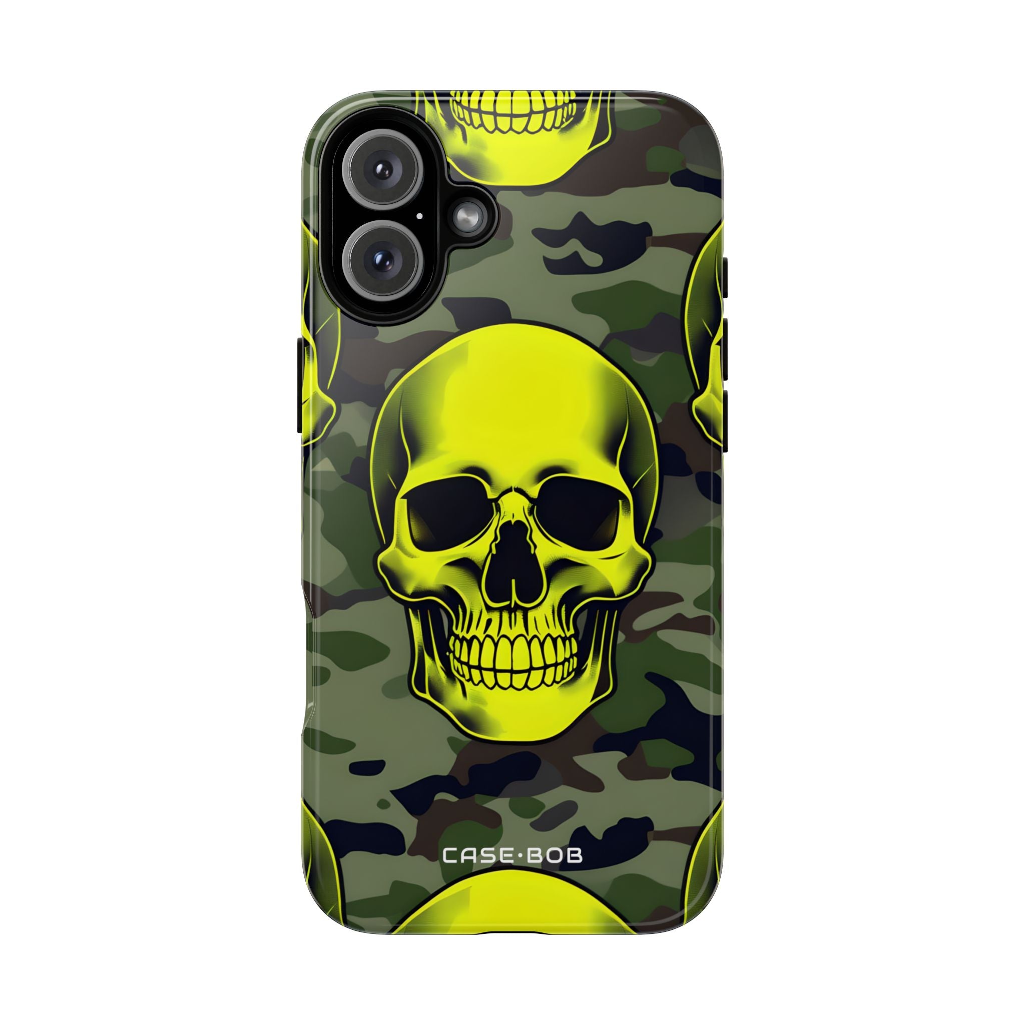 Neon Skull Camo iPhone 16 Plus Case - Tough