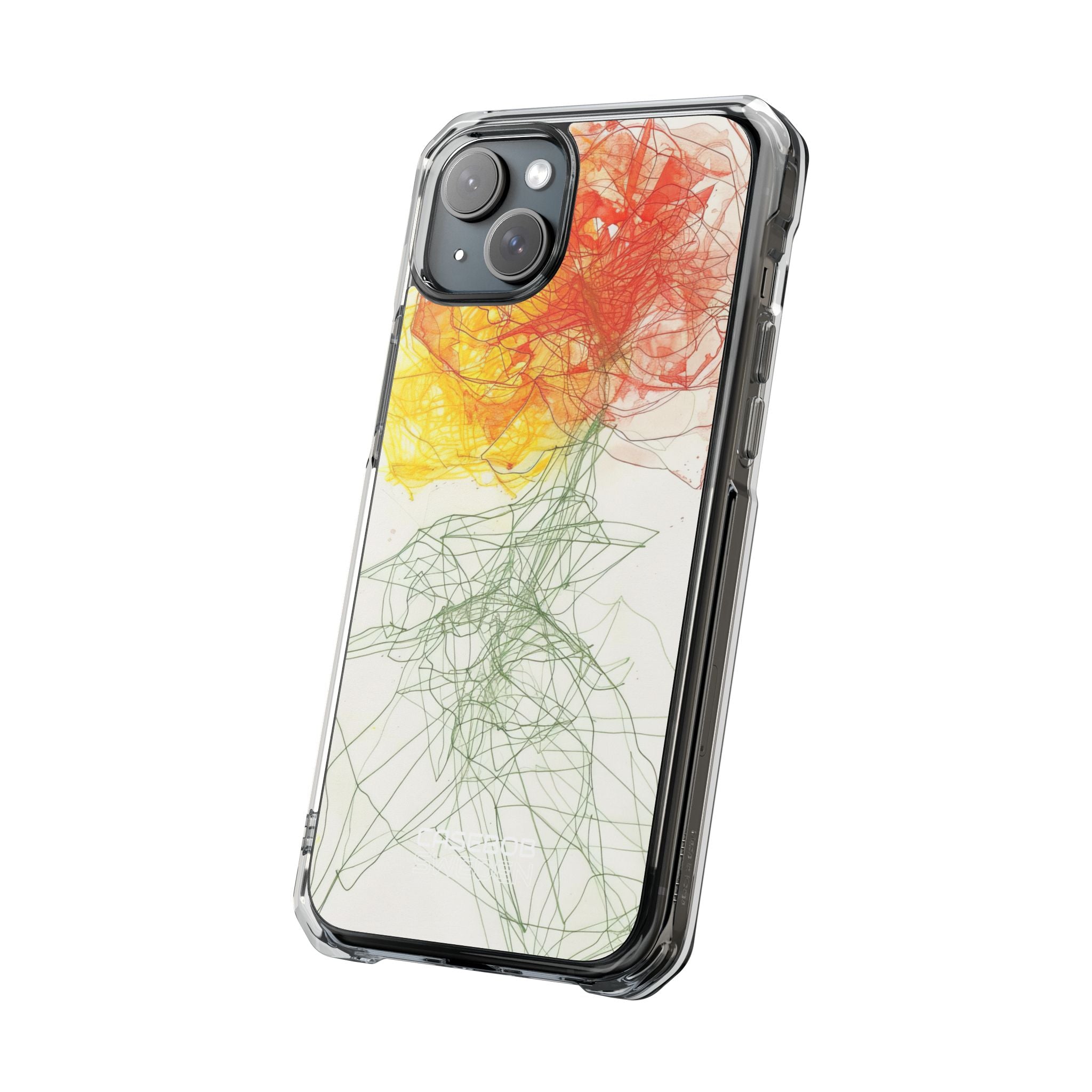 Fiery Blossom Tangle iPhone 15 - Impact Clear+