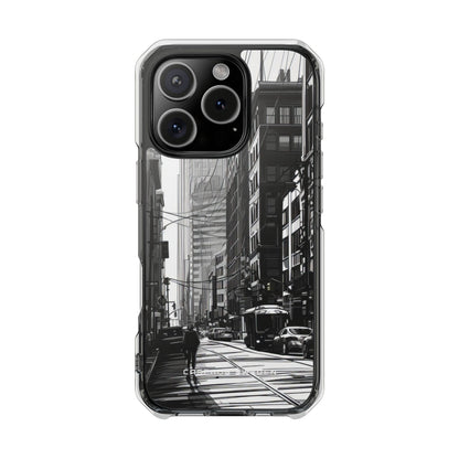 Urban Cityscape Line Perspective iPhone 16 - Clear Impact Phone Case