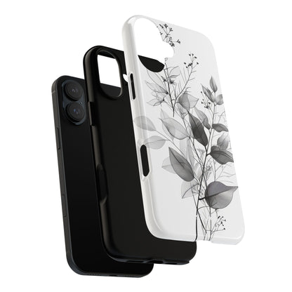 Gray Leaf Veil iPhone 16 Plus Case - Tough
