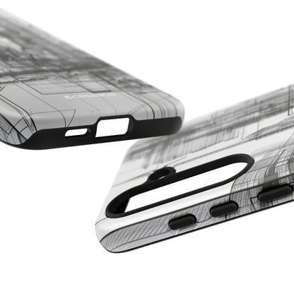 Urban Complexity: Black Lines Design - For Samsung S24