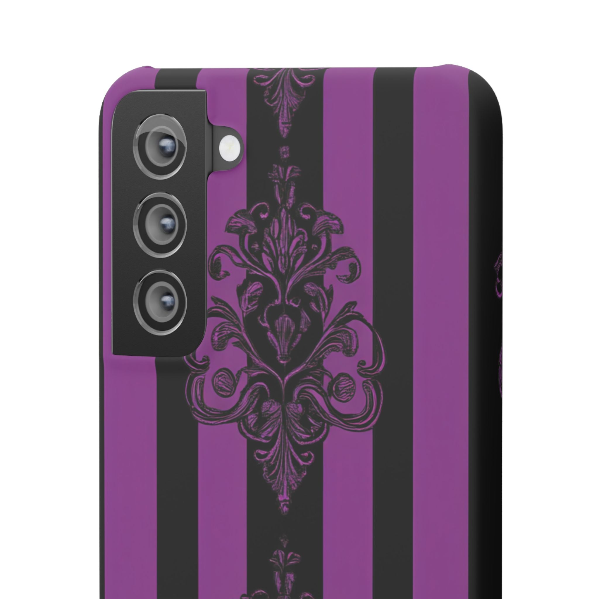 Gothic Elegance with Vertical Stripes and Ornamental Motifs Samsung S21 - Slim Phone Case