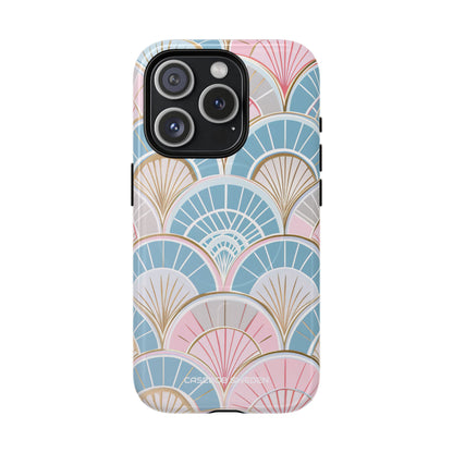 Art Deco Pastel Fan Pattern - Tough + MagSafe® iPhone 15 Phone Case