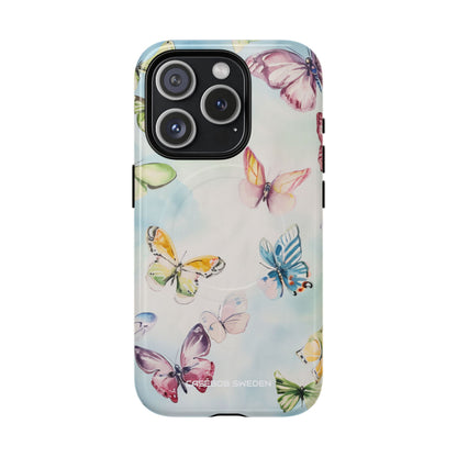 Watercolor Butterfly Bliss - Tough + MagSafe® iPhone 15 Phone Case