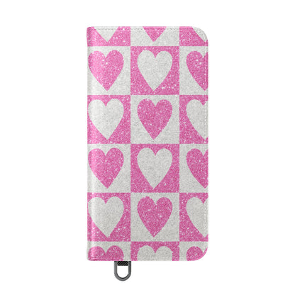 Glitter Heartgrid - Samsung S25 Case - Wallet