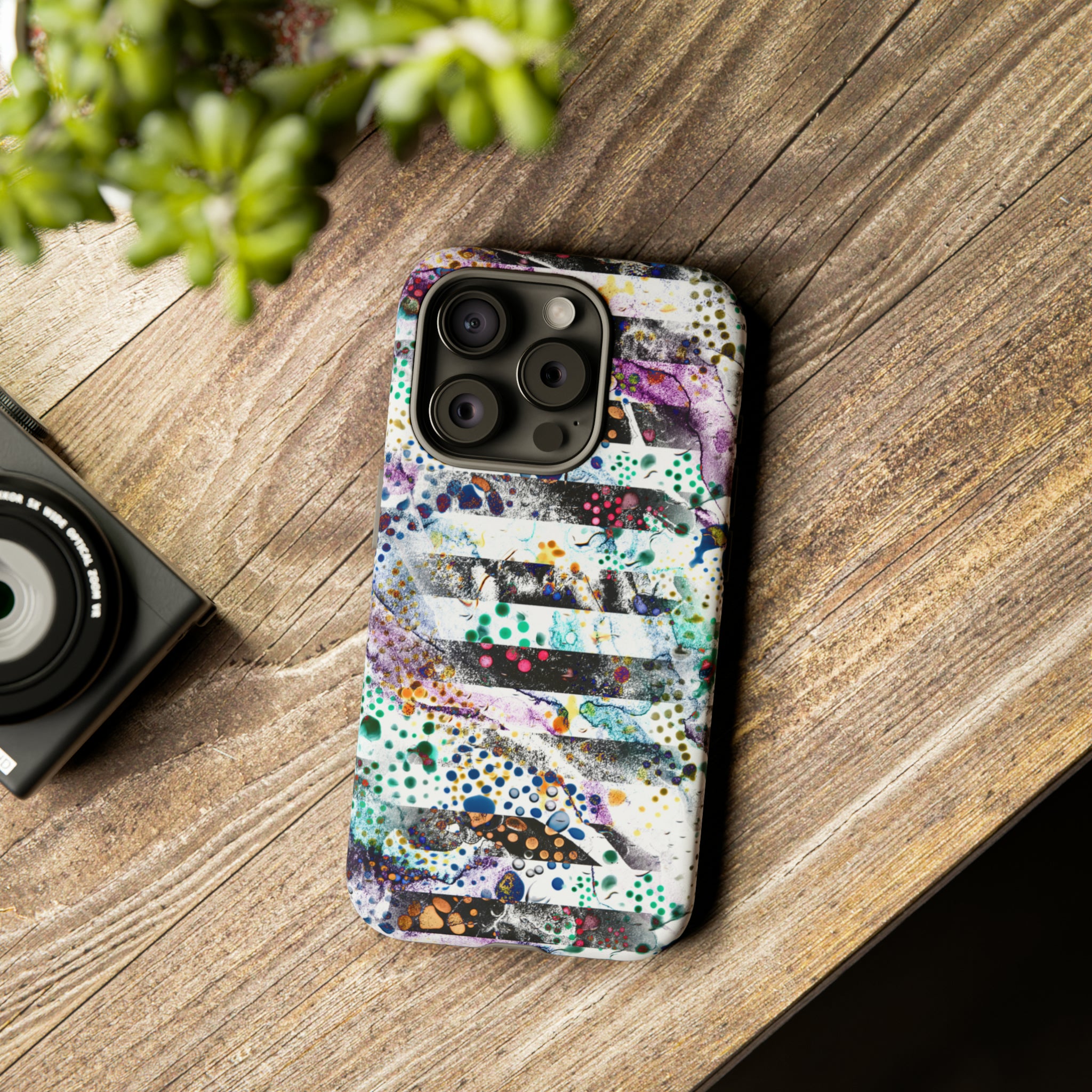 Abstract Green Purple - Protective Phone Case