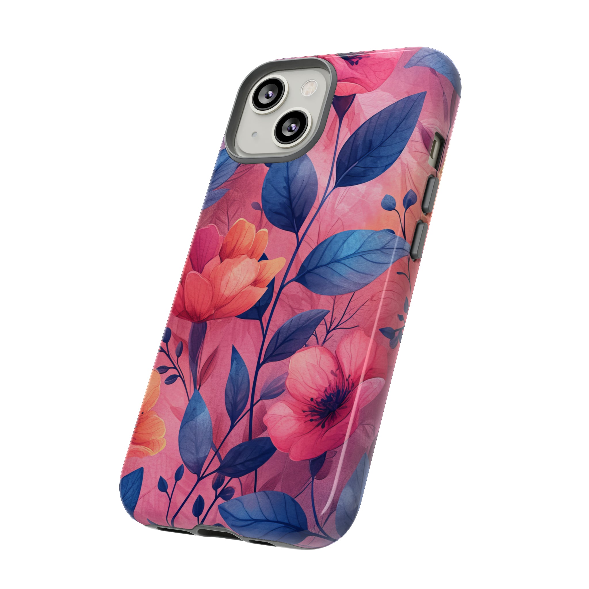 Herringbone Blossom Harmony - Protective Phone Case