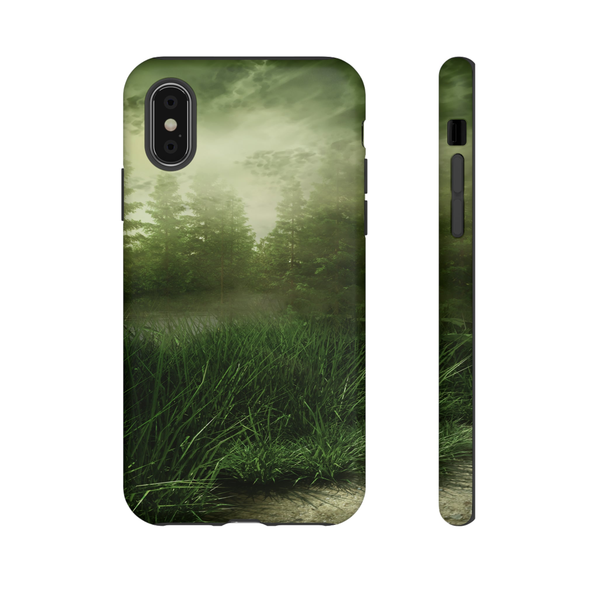 Foggy Green Landscape - Protective Phone Case