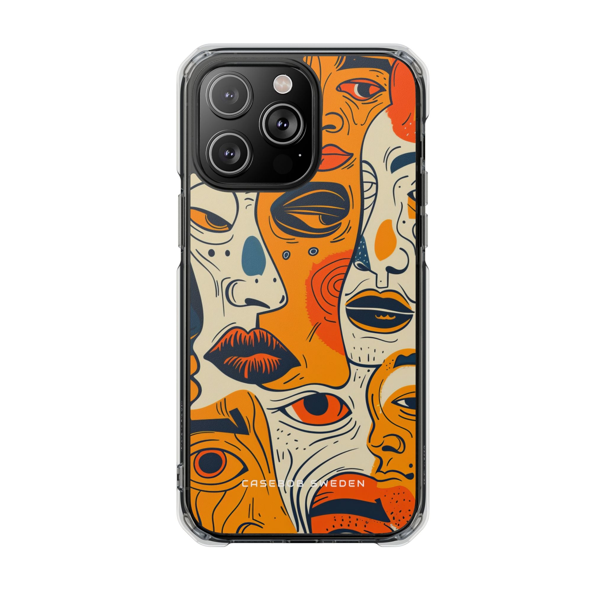 Gradient Face Mosaic iPhone 14 - Clear Impact Phone Case