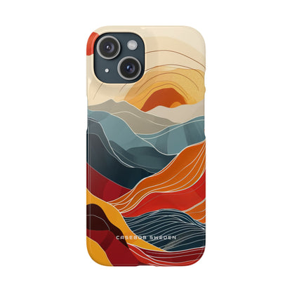 Harmonic Flow of Lines and Color iPhone 15 - Slim Phone Case