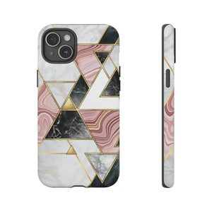 White Pink Mosaic - Protective Phone Case