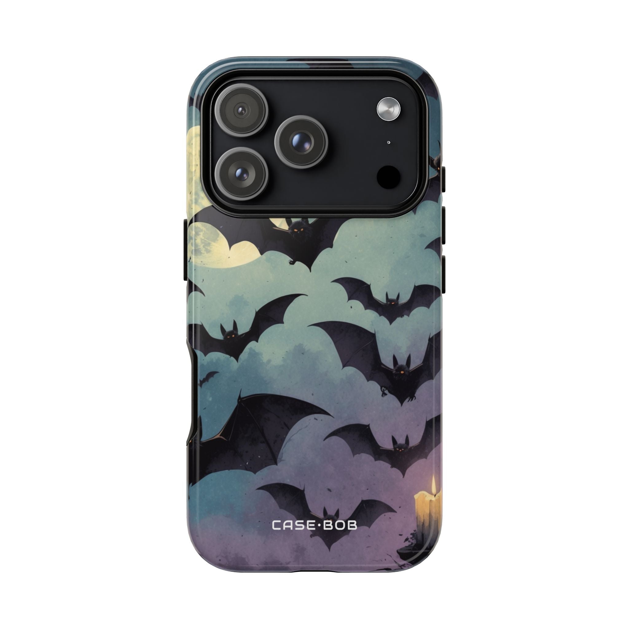 Glowing Bat Swarm iPhone 17 Pro Case - Tough