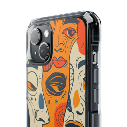 Gradient Face Mosaic iPhone 15 - Clear Impact Phone Case