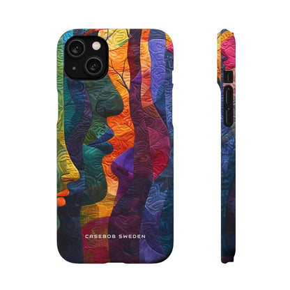 Harmonized Faces and Nature Fusion iPhone 14 - Slim Phone Case