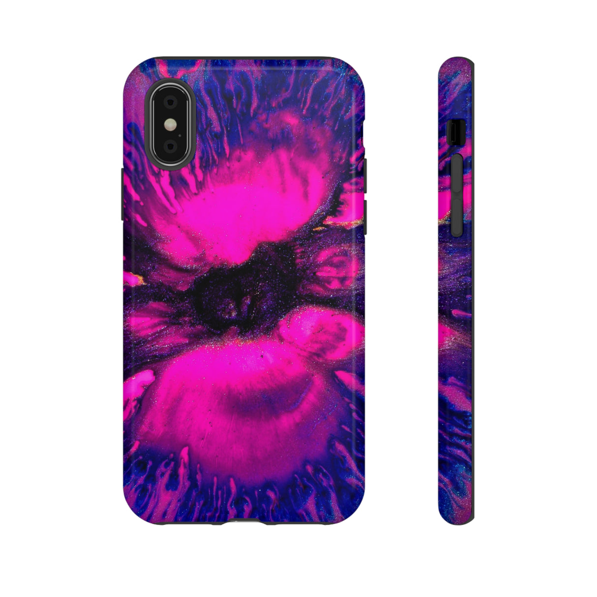 Deep Pink Ink Art iPhone Case (Protective) iPhone X Glossy Phone Case