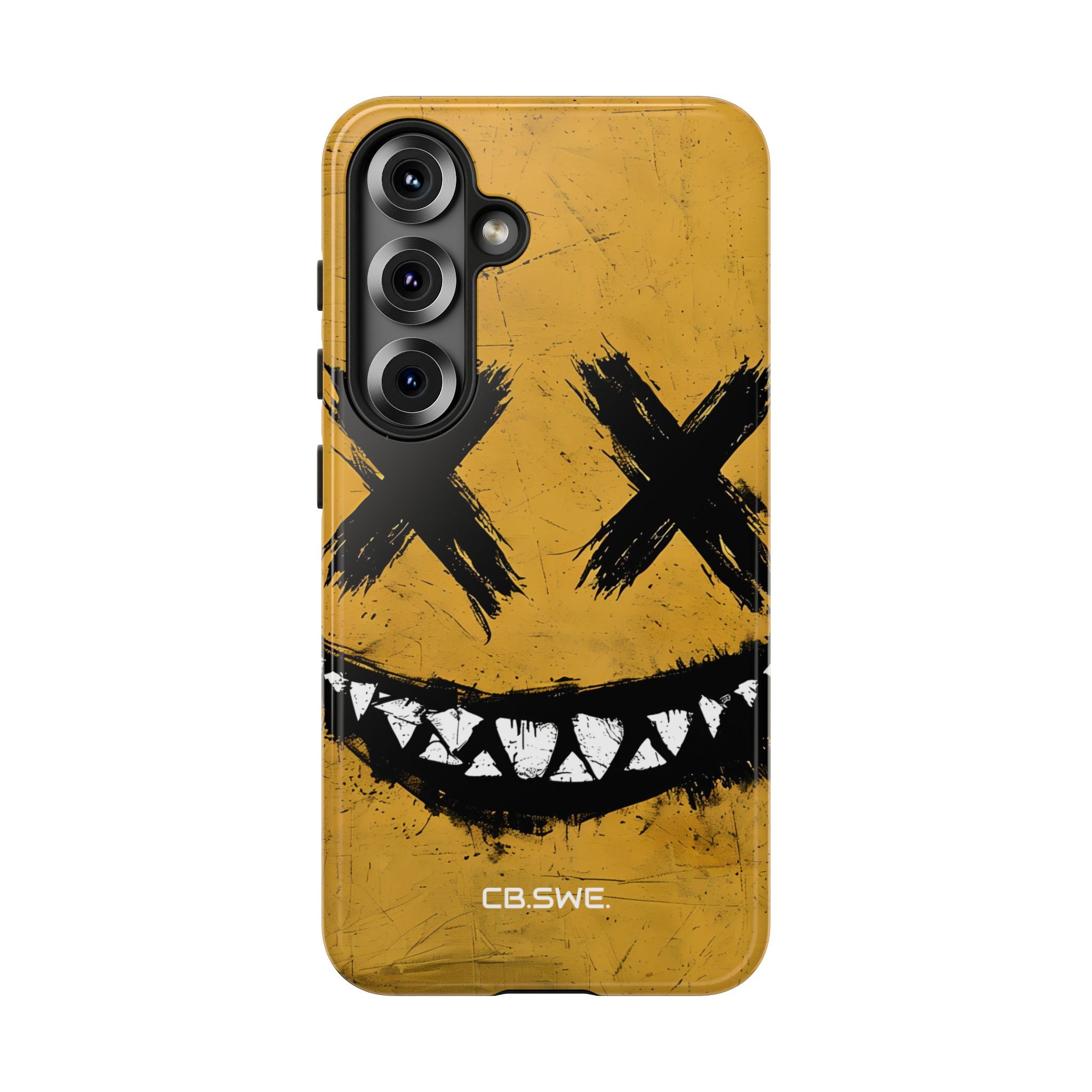 Sinister Smiling Face Grunge Illustration Samsung S25 - Tough