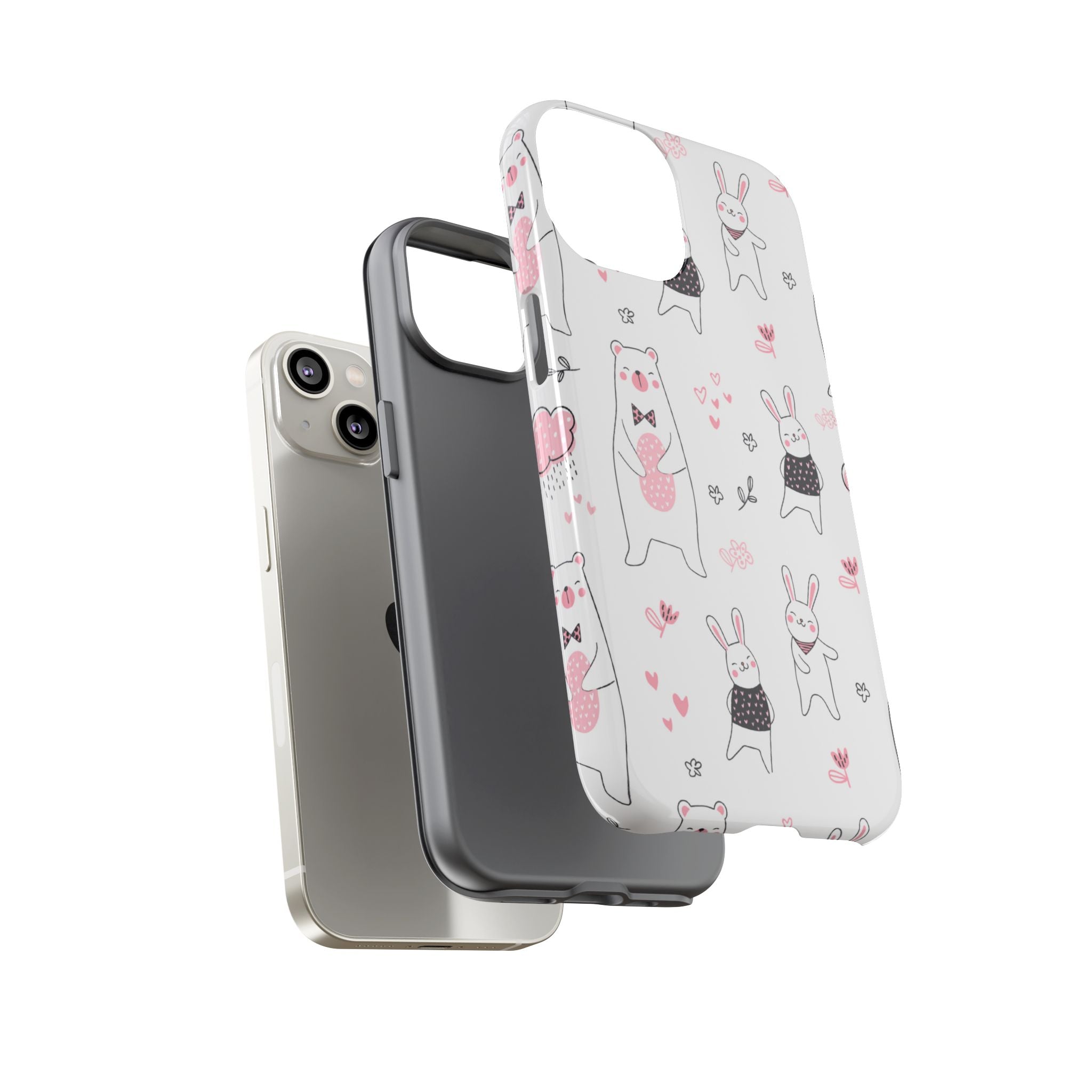 Bears Dance Playfully - iPhone Case