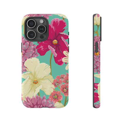 Colorful flowers in watercolor iPhone case - Protective Phone Case