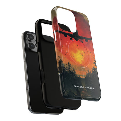 Vintage Sunset Airplane Silhouette iPhone 16 | Tough+ Phone Case