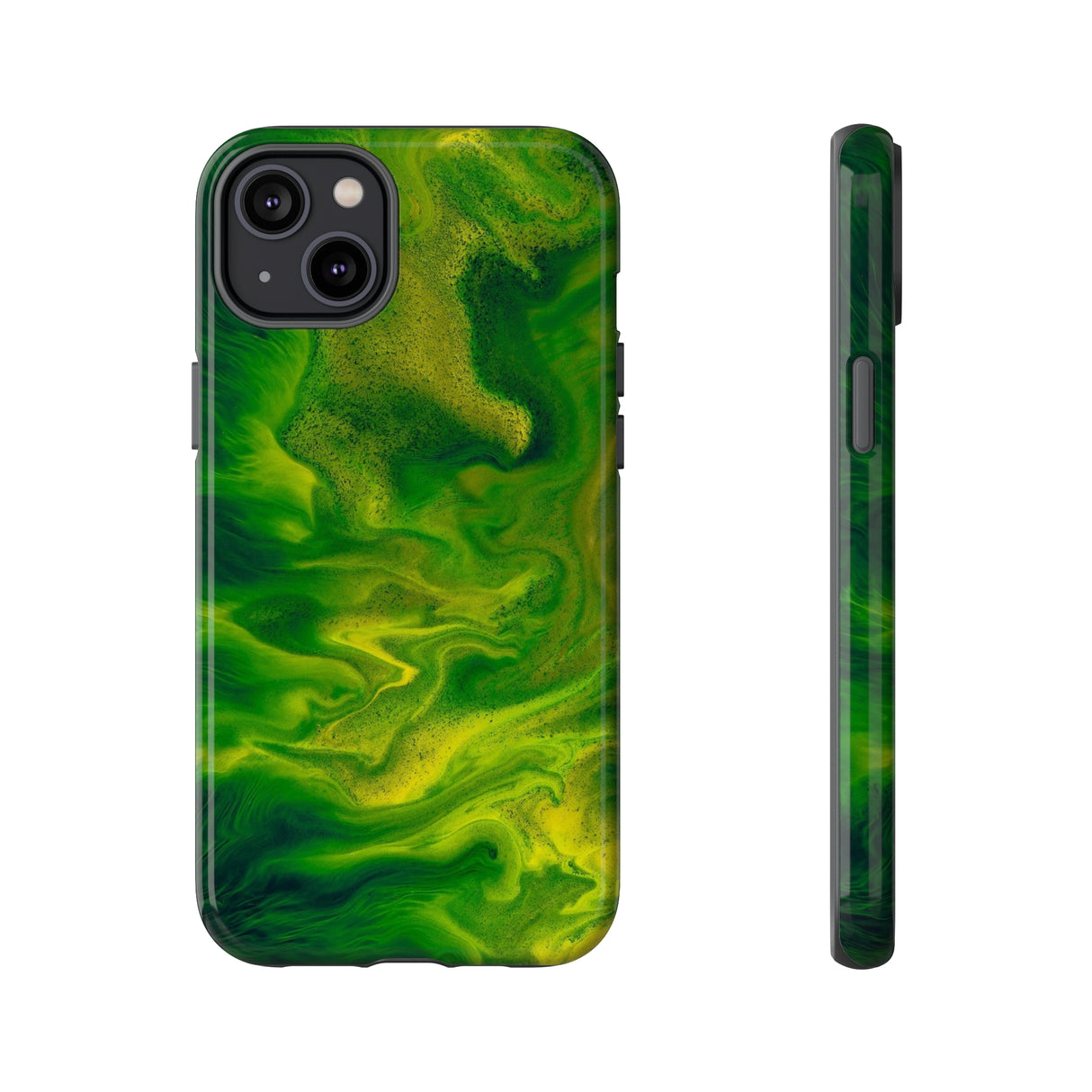 Green Smoke Ink Art iPhone Case (Protective) iPhone 14 Plus Glossy Phone Case