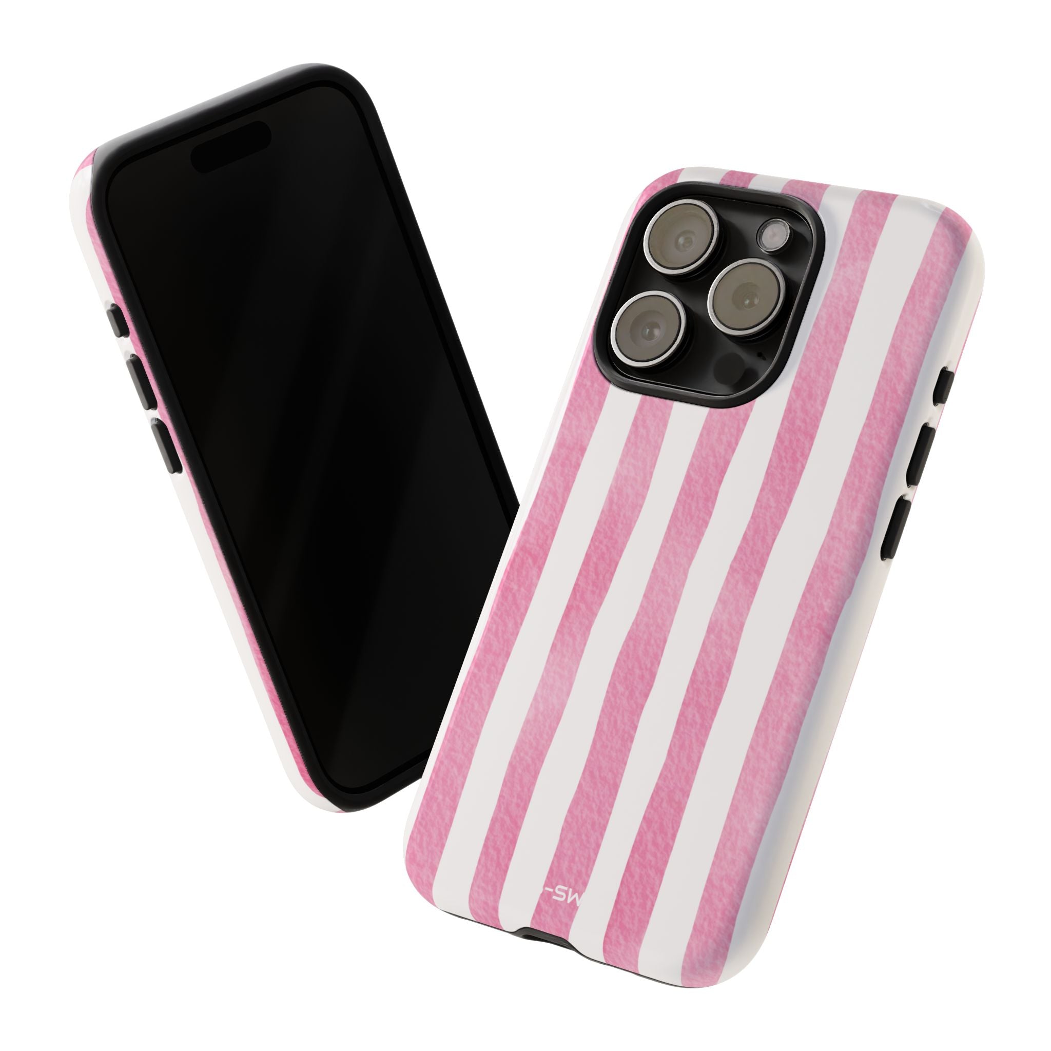 Pink Watercolor Stripes - iPhone Case