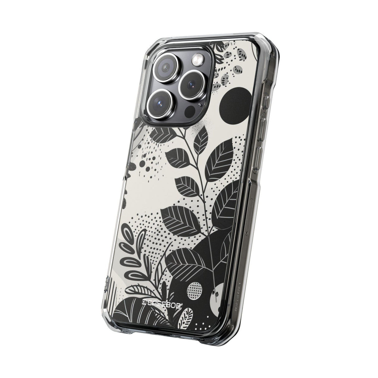 Botanische Abstraktion – Handyhülle für iPhone (Clear Impact – Magnetisch)