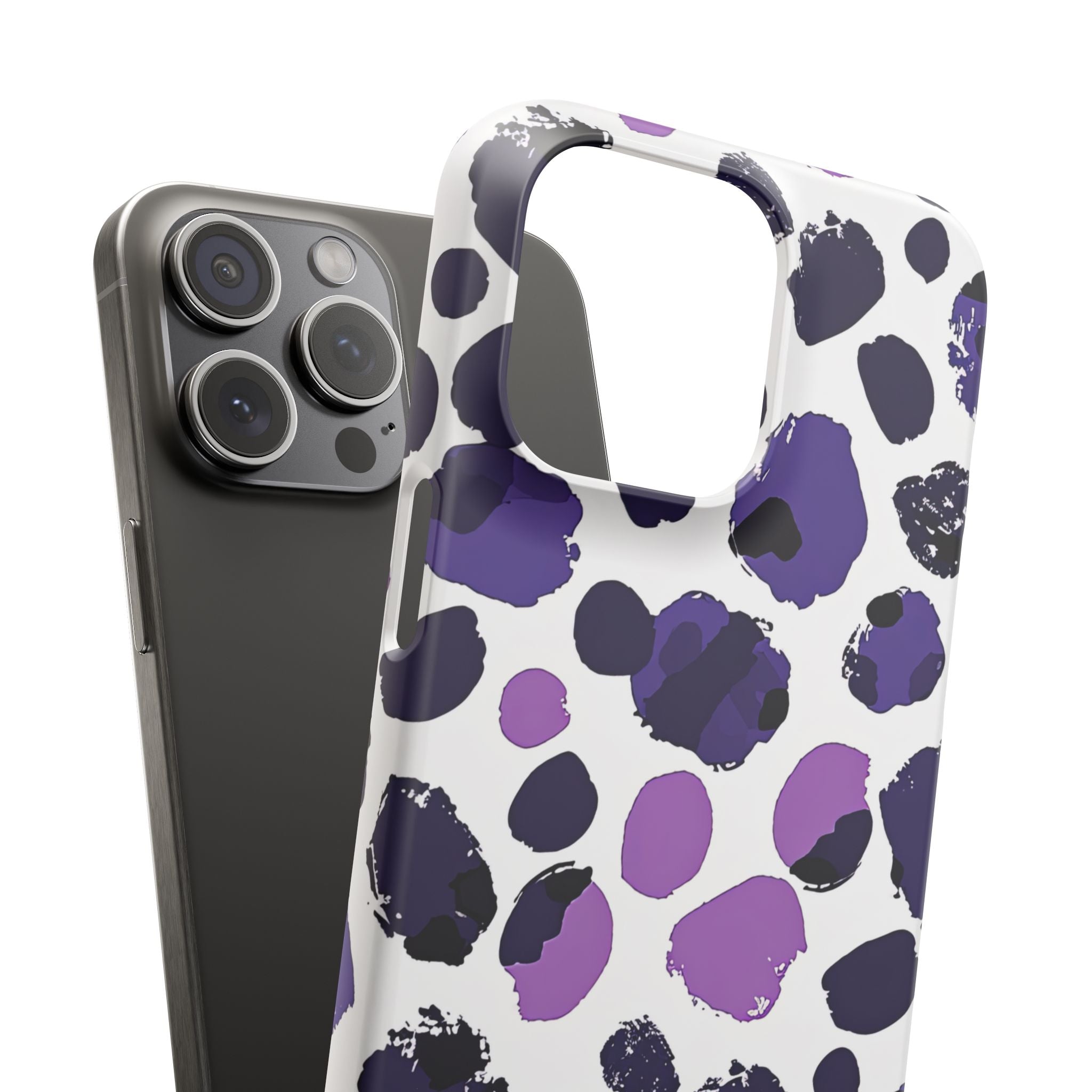 Purple Inkblots iPhone 15 - Slim Phone Case