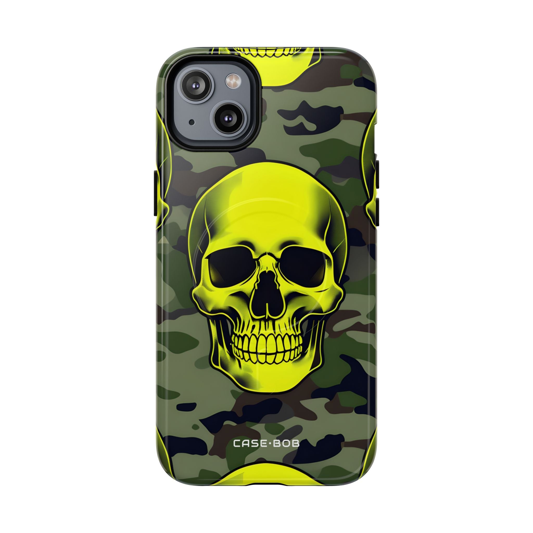 Neon Skull Camo iPhone 14 Plus Case - Tough+