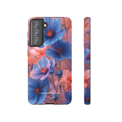 Harmonious Blooming Blues and Pinks  Samsung S21 - Tough Phone Case