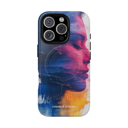 Blue Magenta Portrait - Tough + MagSafe® iPhone 16 Phone Case