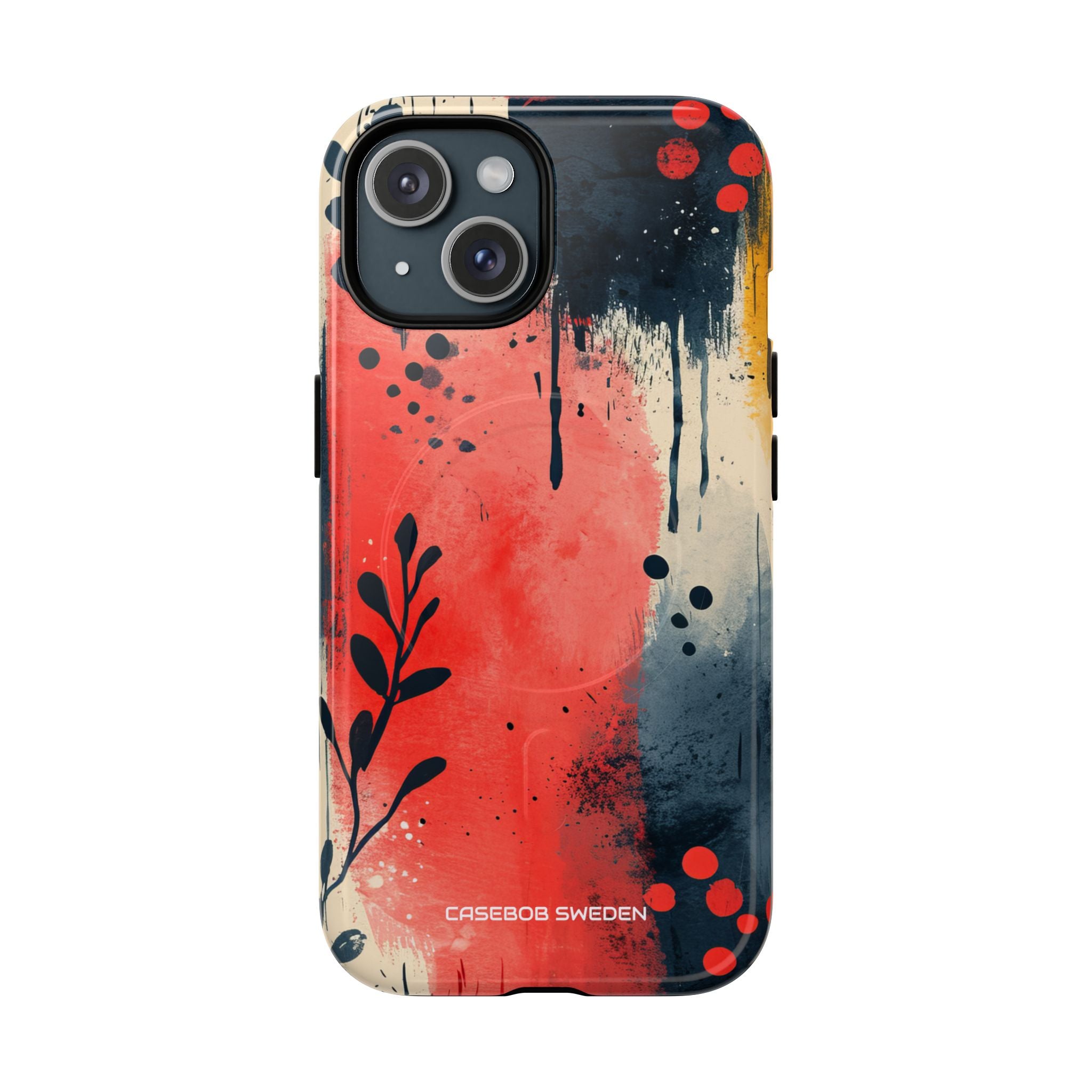 Red Blue Abstract Florals - Tough+ iPhone 15 Phone Case