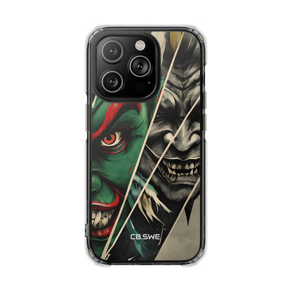 Striking Japanese Mask Art Vivid Colors iPhone 14 - Impact Clear+